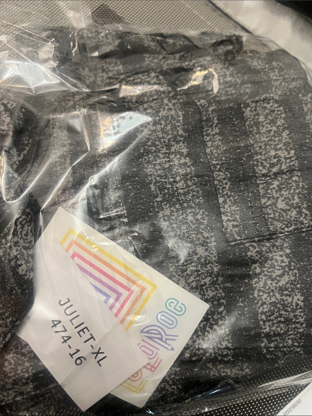 LULAROE JULIET JUMPSUIT - CHARCOAL STRIPE Overalls Jumpsuit - Picture 4 of 4
